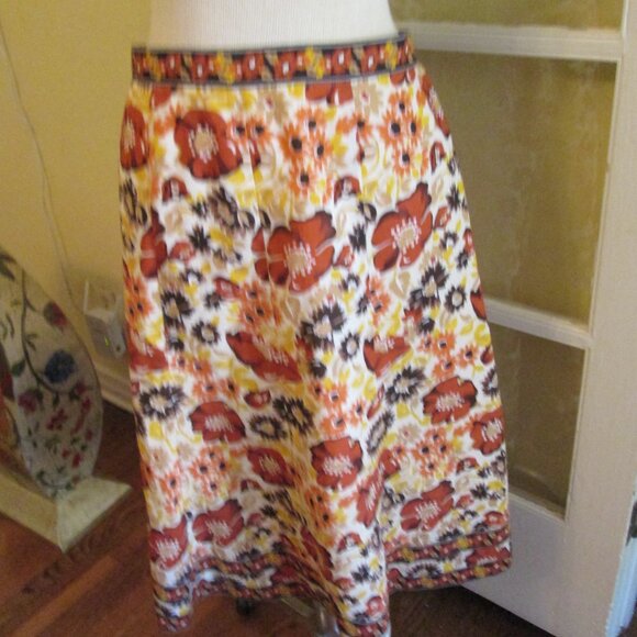 Antoino Melani Autumn Colors Cotton Skirt 12 Boho Hippie Look - Picture 4 of 7